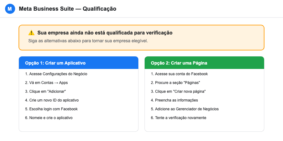 Meta Business Suite - Empresa Não Qualificada